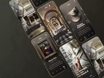 Image of concept design for Virtual Museum app by Offriginal on Dribble 